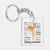 グレイハウンドの特性Keychain キーホルダー (正面左)