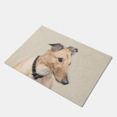 グレイハウンドの絵画-かわいい元の犬の芸術 ドアマット (アングル)