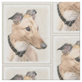 グレイハウンドの絵画-かわいい元の犬の芸術 ファブリック (クローズアップ)