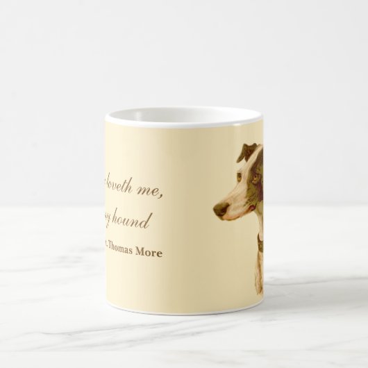 グレイハウンドの肖像 / 有名な聖トーマス・モアの名言 コーヒーマグカップ (中央)
