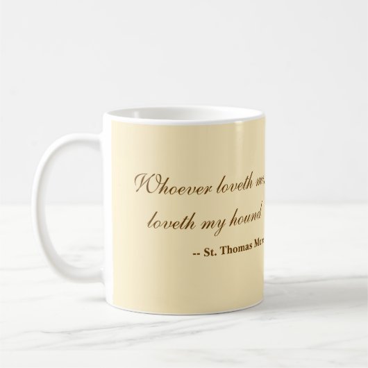 グレイハウンドの肖像 / 有名な聖トーマス・モアの名言 コーヒーマグカップ (左)