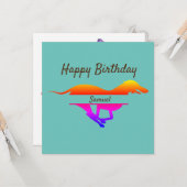 グレイハウンドの誕生日カード カード (正面/裏面インサイチュ)
