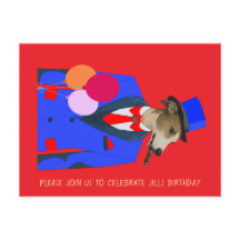 グレイハウンドの誕生日招待状デザイン