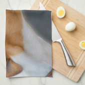 グレイハウンドのteatowel -かわいらしい女の子P2 キッチンタオル (四つ折り)