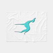 グレイハウンドまたはWhippetのターコイズのシルエット毛布 フリースブランケット (正面(横))