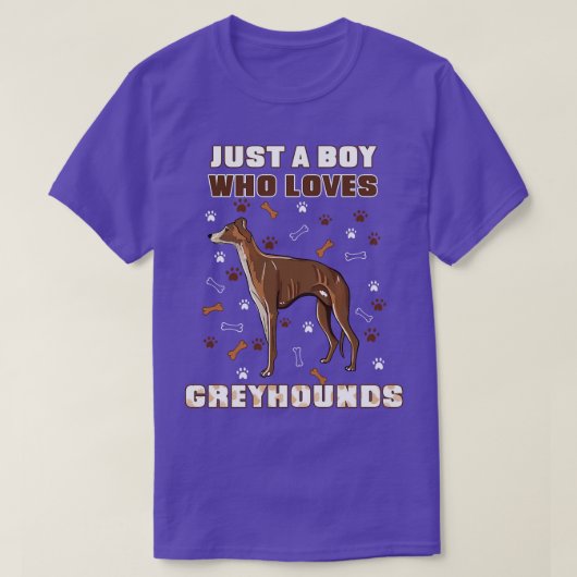 グレイハウンドを愛する少年 Tシャツ (デザイン正面)