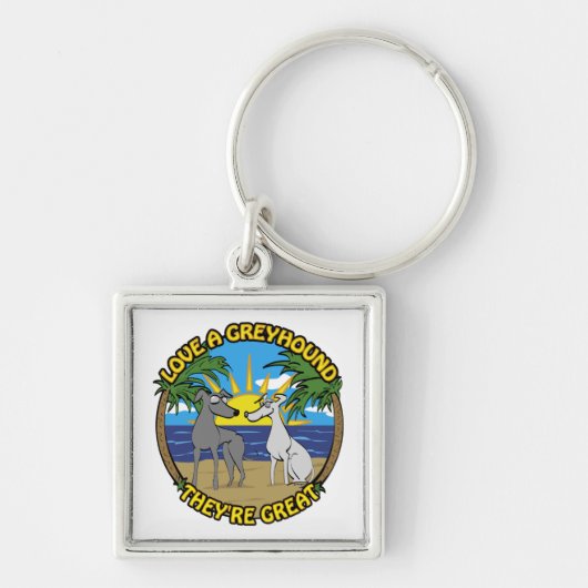 グレイハウンドを愛す素晴らし キーホルダー (正面)