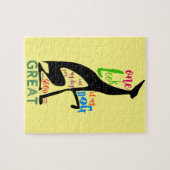 グレイハウンドイタリアンのシルエットは私の犬を愛しスタイリッシュる ジグソーパズル (横)