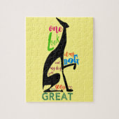 グレイハウンドイタリアンのシルエットは私の犬を愛しスタイリッシュる ジグソーパズル (縦)