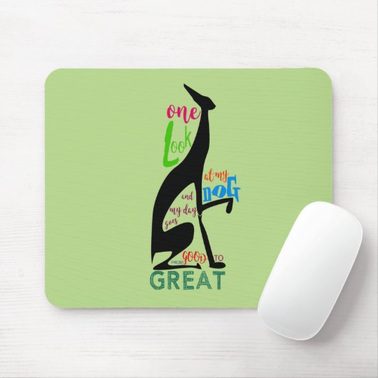 グレイハウンドイタリアンのシルエットは私の犬を愛しスタイリッシュる マウスパッド (マウス)