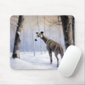 グレイハウンドイタリアンは雪のクリスマスを許す マウスパッド (マウス)