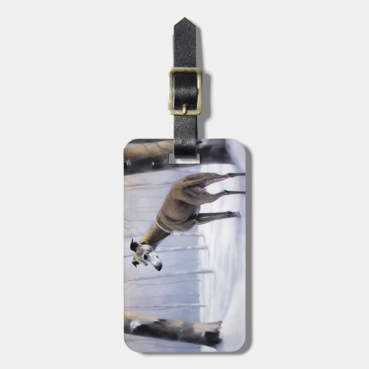 グレイハウンドイタリアンは雪のクリスマスを許す ラゲッジタグ (正面縦)