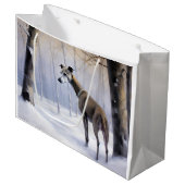 グレイハウンドイタリアンは雪のクリスマスを許す ラージペーパーバッグ (正面アングル)