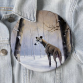 グレイハウンドイタリアンは雪のクリスマスを許す 缶バッジ (インサイチュ)