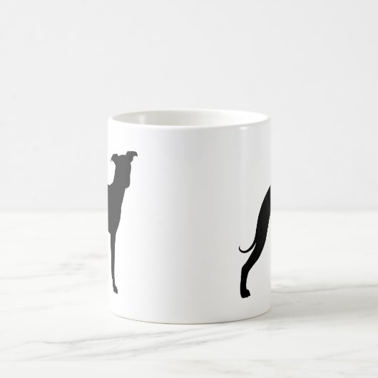 グレイハウンドイタリアンイギー犬のシルエット コーヒーマグカップ (中央)