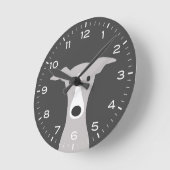 グレイハウンドイタリアンウィペットかわいい漫画の犬 ラウンド壁時計 (傾斜)