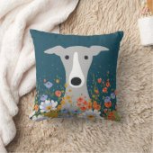 グレイハウンドイタリアンウィペットかわいい犬のフローラ クッション (ブランケット)