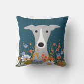 グレイハウンドイタリアンウィペットかわいい犬のフローラ クッション (裏面)