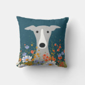 グレイハウンドイタリアンウィペットかわいい犬のフローラ クッション (正面)