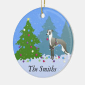 グレイハウンドイタリアンウィペットの飾クリスマスツリー セラミックオーナメント (左)