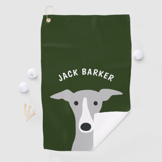 グレイハウンドイタリアンウィペット犬と名前をカスタムする ゴルフタオル (インサイチュ)