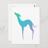 グレイハウンドイタリアンウィペット犬のシルエットエレガント ポストカード (正面/裏面)