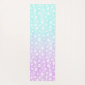 グレイハウンドイタリアンウィペット犬スケッチフラワーアート ヨガマット (裏面)