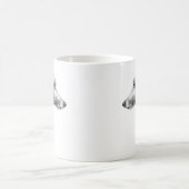 グレイハウンドイタリアンウィペット犬ポートレートスケッチアート コーヒーマグカップ (中央)