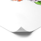 グレイハウンドイタリアンウィペット犬ポートレートフラワーアート ポスター (角)