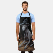 グレイハウンドイタリアンカボンプキンスハロウィーン怖 エプロン (着用した状態)