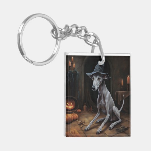 グレイハウンドイタリアンカボンプキンスハロウィーン怖 キーホルダー (正面左)