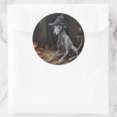 グレイハウンドイタリアンカボンプキンスハロウィーン怖 ラウンドシール (バッグ)