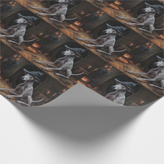 グレイハウンドイタリアンカボンプキンスハロウィーン怖 ラッピングペーパー (角)