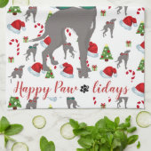 グレイハウンドイタリアンクリスマスのキッチンタオル キッチンタオル (折り畳み)