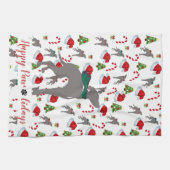 グレイハウンドイタリアンクリスマスのキッチンタオル キッチンタオル (横)