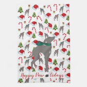 グレイハウンドイタリアンクリスマスのキッチンタオル キッチンタオル (縦)