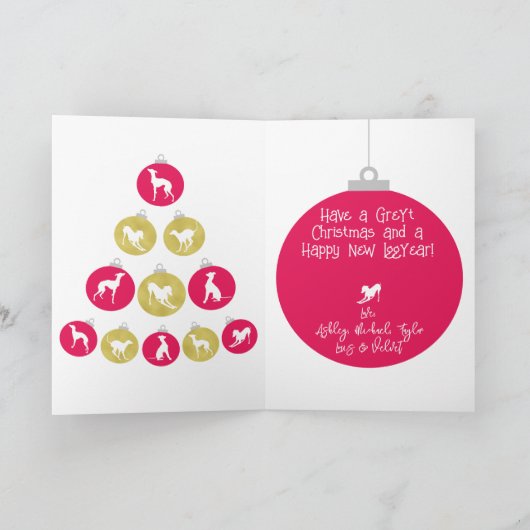 グレイハウンドイタリアンクリスマスボーブルレッドフェイク金ゴールド シーズンカード (内部)