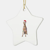 グレイハウンドイタリアンクリスマスライトクリスマスドッグ恋人 セラミックオーナメント (左)