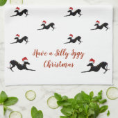 グレイハウンドイタリアンクリスマス用タオル、イギー用タオル キッチンタオル (折り畳み)