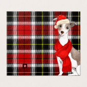 グレイハウンドイタリアンクリスマス赤ホリデープレイド (外部フラット)