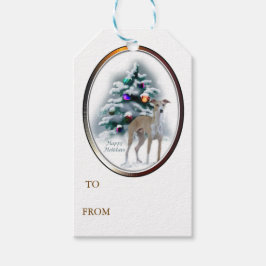 グレイハウンドイタリアンクリスマス ギフトタグ