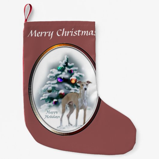 グレイハウンドイタリアンクリスマス スモールクリスマスストッキング (正面)