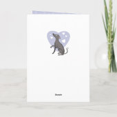 グレイハウンドイタリアングレイ漫画の犬のバレンタインの日 カード (裏面)