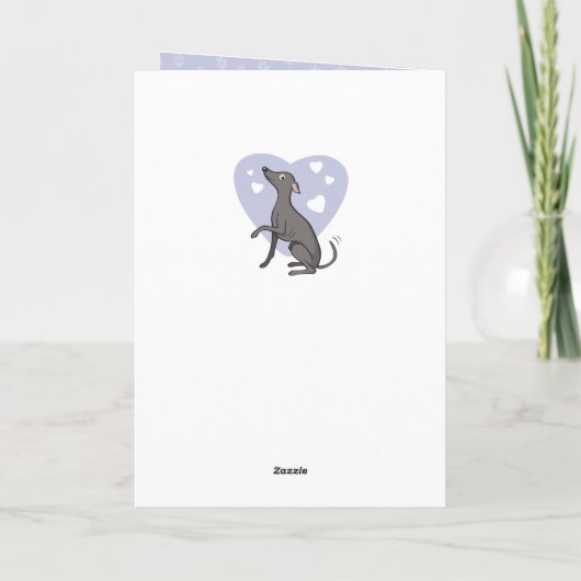 グレイハウンドイタリアングレイ漫画の犬のバレンタインの日 カード (裏面)