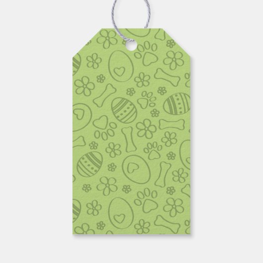 グレイハウンドイタリアングレイ犬かわいいイースターバニーの耳 ギフトタグ (裏面)