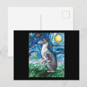 グレイハウンドイタリアンスタリーナイトウィペットドッグアート ポストカード (正面/裏面)