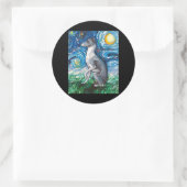 グレイハウンドイタリアンスタリーナイトウィペットドッグアート ラウンドシール (バッグ)