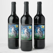 グレイハウンドイタリアンスタリーナイトウィペットドッグアート ワインラベル (ボトル)