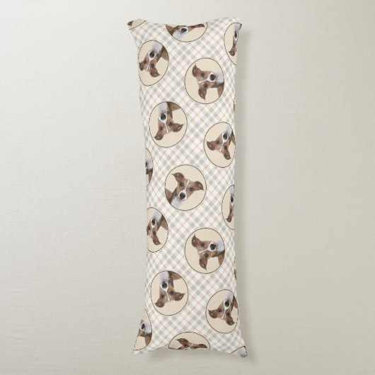 グレイハウンドイタリアンズ絵を描セブルオリジナルドッグアート ボディピロー (正面縦)