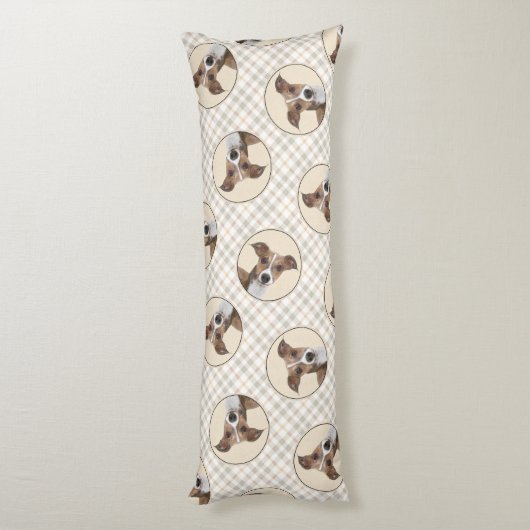 グレイハウンドイタリアンズ絵を描セブルオリジナルドッグアート ボディピロー (裏面 (縦))